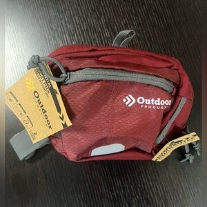 Outdoor Products Men’s Waist Fanny Pack Red Hiking Walking Biking